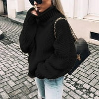 Pxiakgy zimski kaputi za žene žene s ramena džemper casual pleteni pulover dugih rukava Vodeni džemper