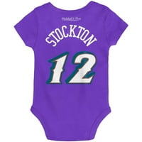 Dojenčad Mitchell & Ness John Stockton Purple Utah Jazz tvrdo drvo Klasika Ime i broj bodi