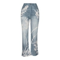 Modni ljetni bootcut Jeans Stretch Plus size cvjetni print juniori MOM traper hlače za pokretanje jean pantalona za žene