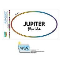 Jupiter, FL - Florida - Rainbow - Gradska država - Ovalno laminirano naljepnica