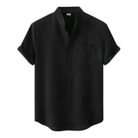 pgeraug muška majica sa čvrstim rukavima Stcollar bluza za bluzu od polo majica za muškarce crna 2xl