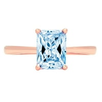 2.0ct smaragdni rez plavi simulirani dijamant 14k ružičasti ružičasti zlato graviranje izjava godišnjica