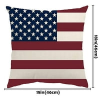 Njshnmn Dan nezavisnosti Patriotski jastuk pokriva na otvorenom, kvadratni jastuk, 18 × 18, višebojni
