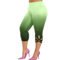 Utoimkio Clearence Capri yoga hlače za žene modne žene plus veličine čvrste šuplje elastične strugove