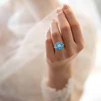 SKPBlutn prstenovi za žene Djevojke Angažovanje okrugle rez Cirkone Vjenčanje nakit Pokloni punog dijamantskih prstena