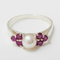 Britanci napravio je 9k bijeli zlatni kulturni prsten i rubin ženski prsten - veličine opcija - veličine