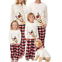 Canrulo Usklađivanje obiteljske božićne pidžame postavio je dugi rukav crtani jeleni tiskani vrhovi + plažene hlače postavljene salona