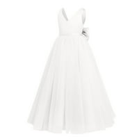 Uskršnje haljine za djevojčice bez rukava modna haljina čvrsto ispis bijela 140