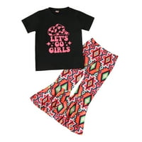 Booker Toddler Devojke Ljeto Kratko rukava Kratko printova Torbe Hlače Outfits Set odjeće za djecu Odjeća