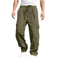 Virmaxy radne pantalone za muškarce tanke čvrste boje ravno hlače na otvorenom sportski planinari planinarski