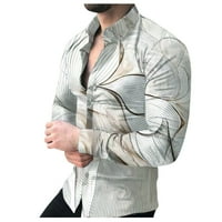 Bijela havajska majica za muškarce Muškarci Spring Lightweight Comfort rever COROFOLNO PRINT CANALES