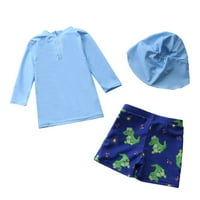 Postavite dječji dječaci Dvije kupaći kostim set dugih rukava s rukavima Slatki crtani morski pas kupaći