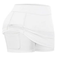 Voguele Ladies Yoga kratki čvrsti boja dna elastičnih struka Ljetne kratke hlače Sport Mini pantalone Atheletic Golf Skorts bijeli m