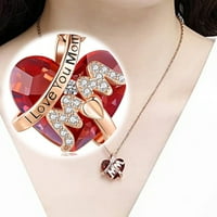 Luksuzni dizajner Majka Ogrlica crveno srce Kristalni privjesak Dan zahvalnosti Nakit Svestrana ogrlica
