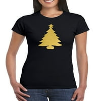 Junior's Gold Božićno drvce V Crna majica 3x-velika crna