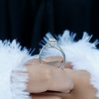 OVAL MOISSNITE SOLITAIRE Zaručnički prsten, srebrna srebra, US 9,50