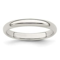 Sterling srebrne boje izraze Polu-okrugli prsten veličine 6