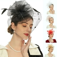 Fascinator šešir Sheer Mesh Veliki cvijet Veo Retro Elegantna fotografija Prop za kosu Ženska vjenčanica