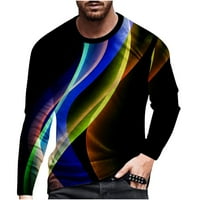 CLLIOS MENS grafički teas Clearence 3D optička iluzija Širina dugih rukava Stilski pulover TOP modne