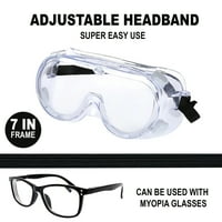 Sigurnosne naočare Podesive, protiv magle, protiv ogrebotine, preko čaša, zaštita za oči za kemijski