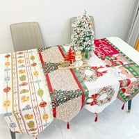 Božićna tema Tabela Poklopac Tassel Dizajn Vivid Bright Boja Exquisite Santa Claus trkači za stol za