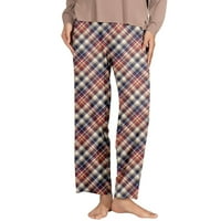 Modne ženske hlače ženske klasične plaćene elastične pojaseve bočne džepove pantalone za kućne hlače Srednja odjeća