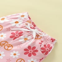 CODUOP TODDLER Djevojke za bebe Ljetna odjeća Postavlja kratke rukave Lijepe cvjetne majice + kratke