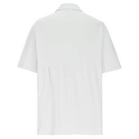 Kakina s klirens košulje za žene tiskane kratkih rukava labavo dugme košulje od ogrlice sa čvrstim bluzama