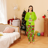 Naughty Christmas Pajama set, djevojke Božićne PJS-božićne zelene teme i zeleni čudovište sretan božićni
