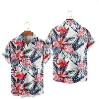 Havajski flamingo ljetni cvjetni list retro dizajna košulja za ovratnike Slim opuštene majice za djevojčicu