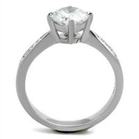 Luxe nakit dizajnira ženski reverzirani prsten od nehrđajućeg čelika sa kubnim cirkonijom - veličina