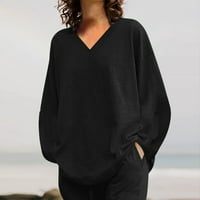 Ženske hlače za odjeću Elastična opuštena topla elegantna pamučna tanka SOFTY Crna koja se obično koristi