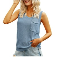 Bluze za žensko čišćenje Žensko ljetno casual solid o vrat bez rukava na vrhu Plus veličine tenki za
