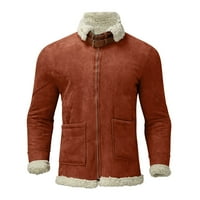 Muška zimska vuna tanka kratka jakna za rever Splice fit čvrsti topli kaput Veliki iz džepova za izlet