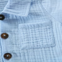 Baby Boy pamučna posteljina odjeća set ljetna ležerna majica s kratkim rukavima sa džepom + hlače + hlače