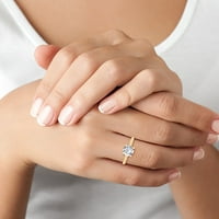 Camigos - Twisted konop band okrugli rez Moissite Lab - Diamond Solitaire zaručni prsten