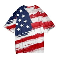 Košulje za žene Grafička američka košulja za zastavu Kratki rukav Okrugli izrez SAD-a USLOVE 4. DAN