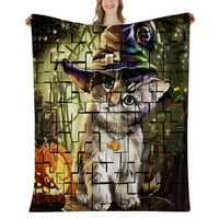 Halloween Dekorativni pokrivač, horor skelet groblje pucketin fenjer masty mrtav Halloween pokrivač