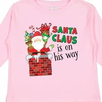 Inktastični Santa Claus je na putu Božićni poklon dječaka majica ili majica s dugim rukavima s dugim