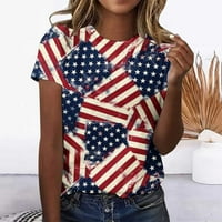 Žene USA zastava Slatka četvrti jul Smiješni američki poklon majica Nezavisnost dan Ispis bluza Crewneck