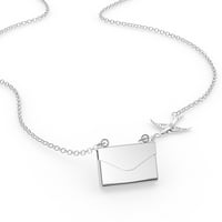 Ogrlica s bloketom Sretna cvjetna granica u srebrnoj koverti Neonblond
