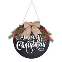 Božićni ukrasi božićni viseći znak rustikalni burlap drveni dekor za odmor za božićnu kućnu prozoru