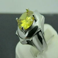 Ručno rađeni nakit Sterlingsilver certificirani citrinski kamen muški prsten US9