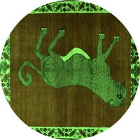 Ahgly Company u zatvorenom okrugli životinju Zelene tradicionalne prostirke, 5 '