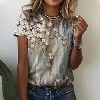 Penskeiy ženske modne vrhove printe casual labav fit majica bluza za bluzu za bluzu za zatvaranje rublje