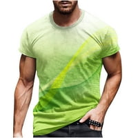 Vrhovi za muškarce plus veličine casual okruglog vrata 3D digitalni ispis Pulover fitness sportske kratke hlače rukave majica Bluza zelena 4