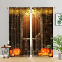 Yipa dvodijelni Halloween bundeve toplotne izolirane zamlatoj prozoru za zavjese za zavjese tamne sobne