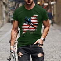 Muškarci 4. jula Thirt Slim Fit kratki rukav majica modne grafičke mišićne majice Ležerne atletske košulje