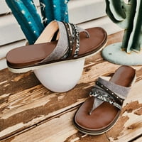 Wofedyo papuče za žene sandale za žene ljetne modne ravne cipele retro papuče Flip flops kućni papuče