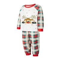 Porodica koja odgovara Božićne pidžame, Romper Reindeer Ispis dugih rukava i plažene hlače